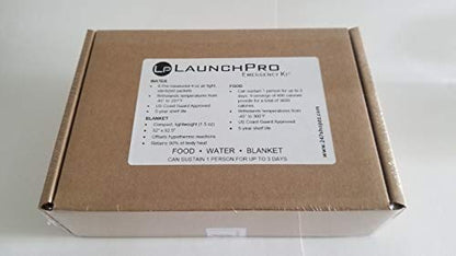LaunchPro Emergency Food, Water & Thermal Blanket, Good for 1 person up to 3 days
