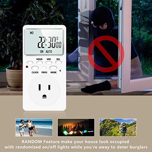 TOGOAL Light Timer 24/7 Programmable for Indoor with Anti-Theft Random Countdown Function