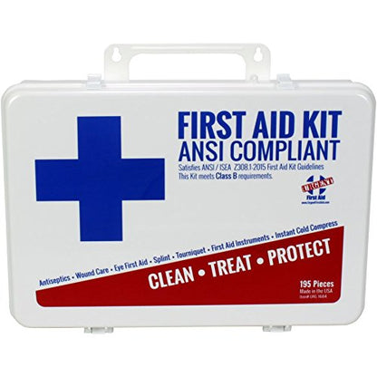 OSHA & ANSI First Aid Kit, 50 Person, 198 Pieces, Indoor/Outdoor Emergency Kit for Office