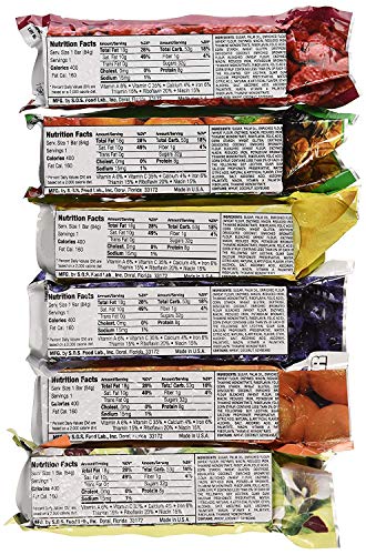 S.O.S. Food Labs Millennium Assorted Energy Bars (6 Count) - Long Shelf Life Fruit Flavored
