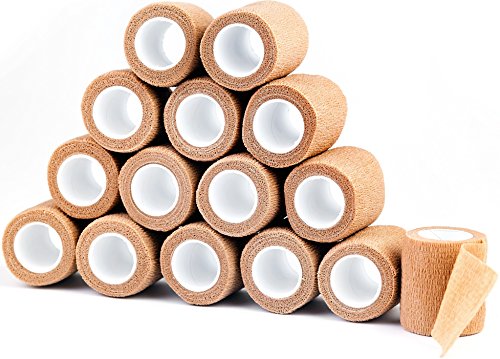 15 Bulk Pack Self Adherent Cohesive Wrap Bandages 2 Inches X 5 Yards