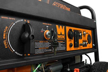 WEN  Dual Fuel Portable Generator with Electric Start Transfer Switch