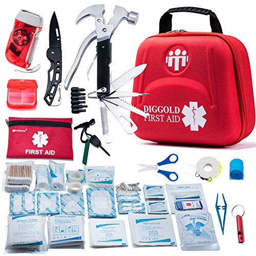 Premium First Aid Kit [90 Pieces] Essential First Aid Kit for  Camping, Hiking, Office with Medical Supplies and Handle - First Aid Kit  for Home, Car, Travel, Survival Red : Everything Else