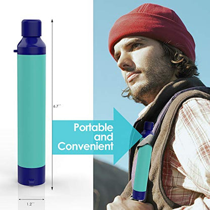 SimPure Water Filter Straw, Portable Survival Straws with 0.1 Micron 5-Stage Integrated