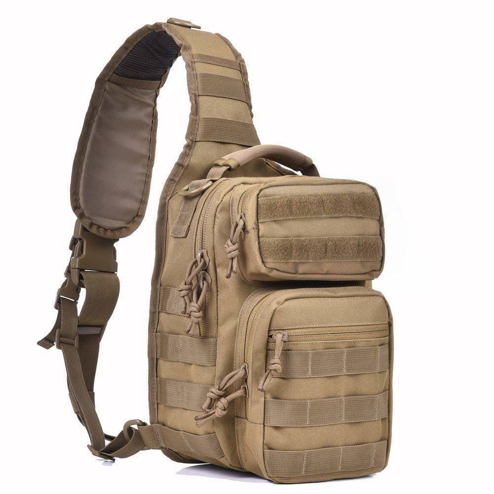 Tactical Sling Bag Pack Military Rover Shoulder Sling Backpack Molle Range Bag EDC Small Day Pack with Padding Pocket DYT-001