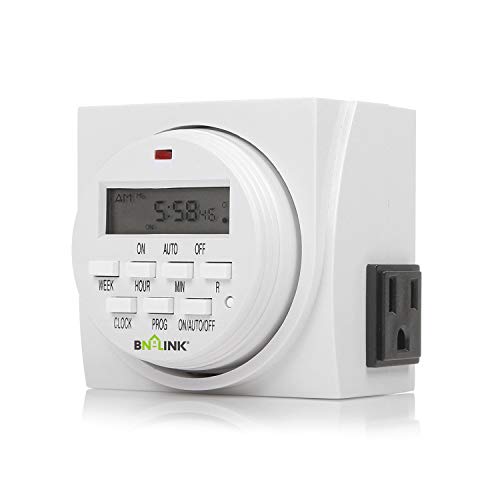 FOSPOWER 125V 15A LCD Digital Indoor Outlet Timer (((WITH RANDOM TURN ON  FEATURE FOR HOME SAFETY))) 