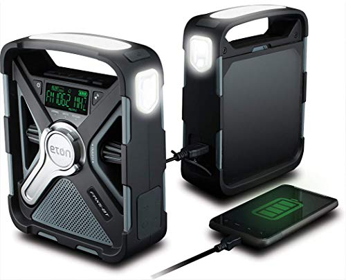 Emergency Weather Bluetooth Radio, Smartphone Charger, Alarm Clock LED Flashlight