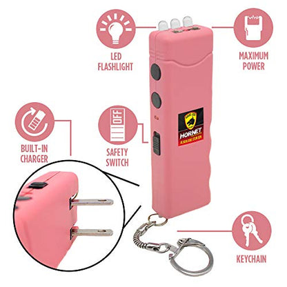 Smallest Stun Gun Keychain with Flashlight and Carry Case