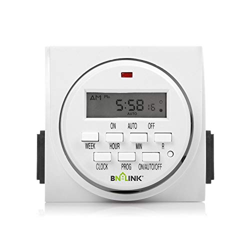 BN-LINK 7 Day Heavy Duty Digital Programmable Timer Dual Outlet