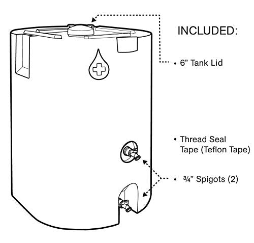 WaterPrepared 160-320 Gallon Capacity Emergency Water Storage Tanks BPA Free, Portable, Food Grade Plastic (320 Gallons (2 Tanks))
