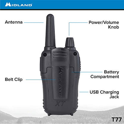 Midland - X-TALKER T77VP5, 36 Channel FRS Two-Way Radio - Up to 38 Mile Range