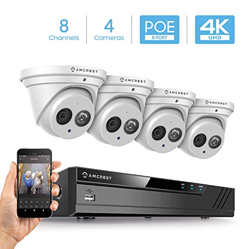 4K Security Camera System with 2.8 wide Angle Lens, Weatherproof