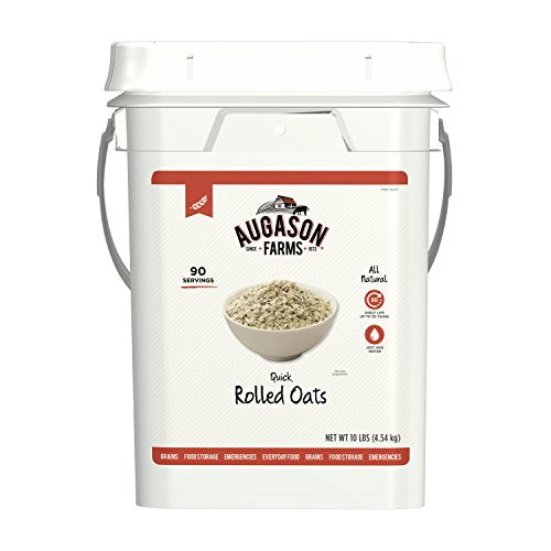 Augason Farms Quick Rolled Oats Emergency Food Storage 10 Pound Pail