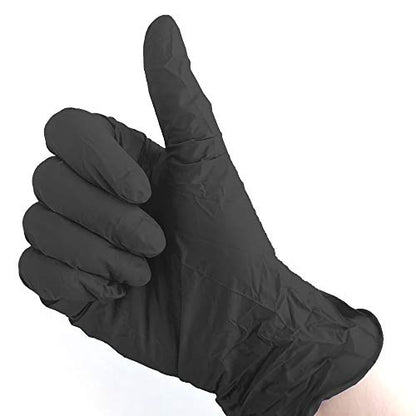 Powder-Free Nitrile Utility Gloves. 100 Gloves (Black, M)
