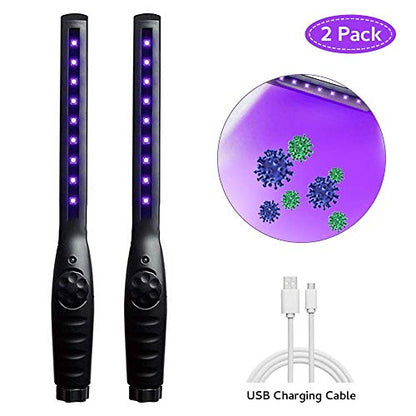 Portable LED UV Light Sanitizer (2Pack), USB Charging UV Disinfection Stick, UV Light