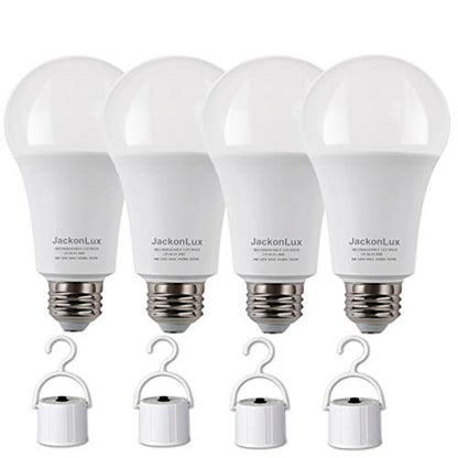 Rechargeable Emergency Light Bulb JackonLux UL Listed Battery Operated Light Bulb