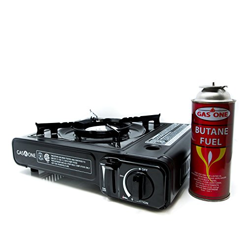GAS ONE GS-3000 Portable Gas Stove with Carrying Case, 9,000 BTU, CSA Approved, Black