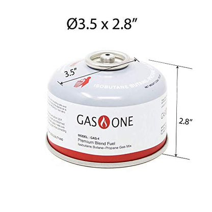 GasOne Camping Fuel Blend Isobutane Fuel Canister 100g (4 Pack)
