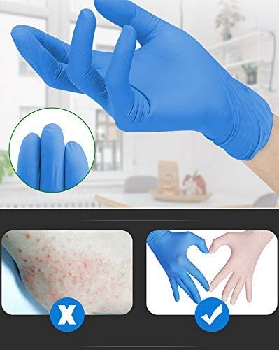 Rareccy 100PCS Disposable Nitrile Gloves Exam Gloves Latex-Free, Powder-Free Glove