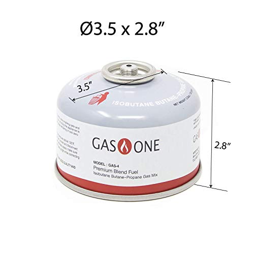 GasOne Camping Fuel Blend Isobutane Fuel Canister 100g (12 Pack)