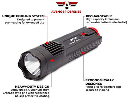 Stun Gun with Blinding 380 LED Flashlight Military Grade Aluminum