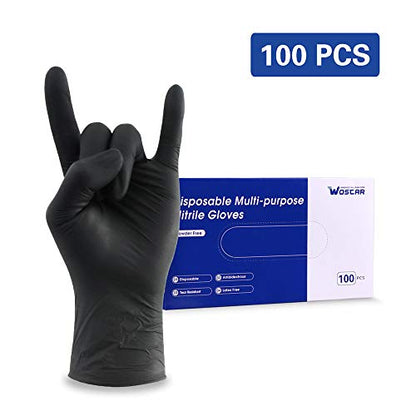 Wostar Nitrile Disposable Gloves 2.5 Mil Pack of 100, Latex Free