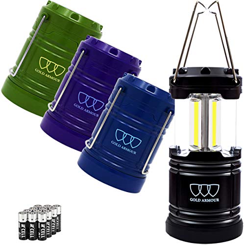 Gold Armour LED Camping Lantern, 4 Pack & 2 Pack, 500 Lumens, Survival Kits for Hurricane