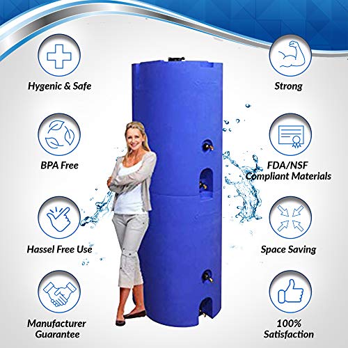  Blue 55 Gallon Water Storage Tank by WaterPrepared