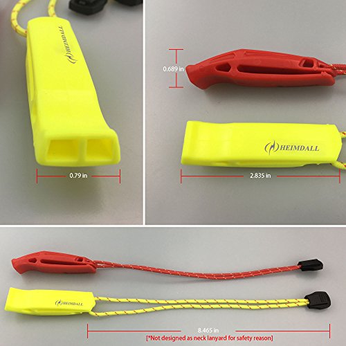 HEIMDALL Emergency Whistle with Lanyard (6 Pack) for Safety