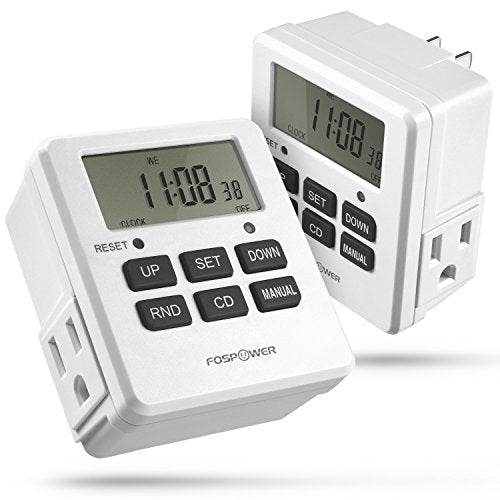 FosPower LCD Digital Outlet 7 Day Programmable Light Timer