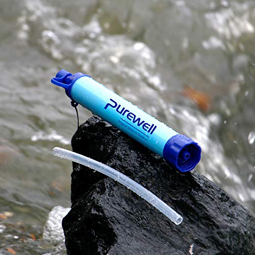 Purewell 2 Pack Outdoor Water Filter Straw Personal Water Filtration Emergency Survival