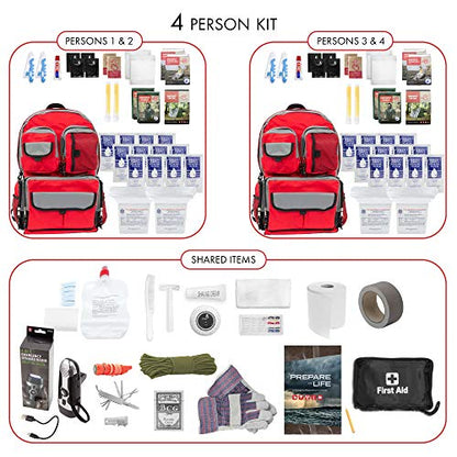 Emergency Zone 4 Person Family Prep 72 Hour Survival Kit/Go-Bag