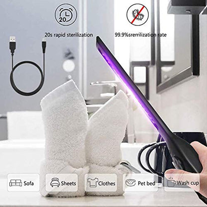 Portable LED UV Light Sanitizer (2Pack), USB Charging UV Disinfection Stick, UV Light