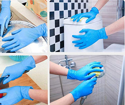 Rareccy 100PCS Disposable Nitrile Gloves Exam Gloves Latex-Free, Powder-Free Glove