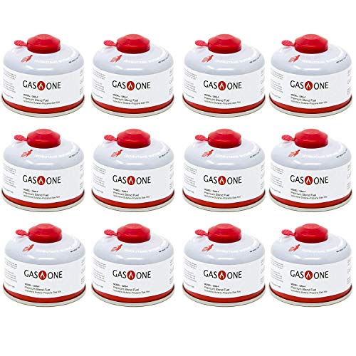 GasOne Camping Fuel Blend Isobutane Fuel Canister 100g (12 Pack)