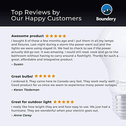 Boundery Emergency Power Failure LED Light Bulb, 4 Pack - Safety During Power Outage