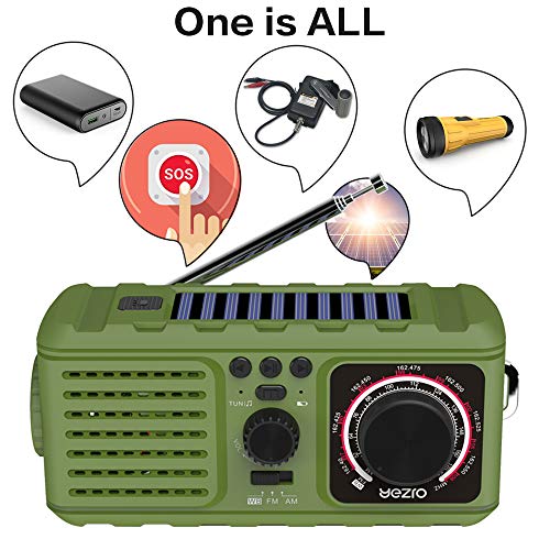 Emergency Radio, NOAA Weather Solar Hand Crank Portable Radio with AM/FM