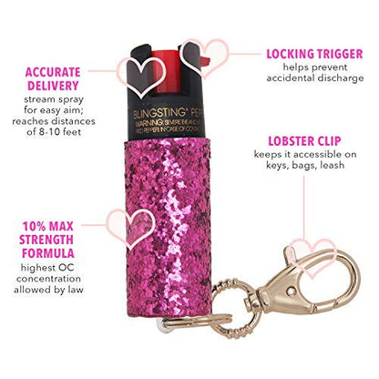 Compact Stun Gun for Women with Marking Dye and Keychain Clasp