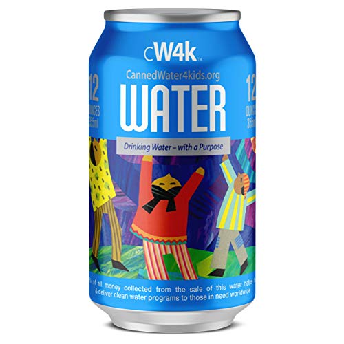 CW4K Purified Canned Water in 12-oz Aluminum Cans. 1 Case, 24 cans)