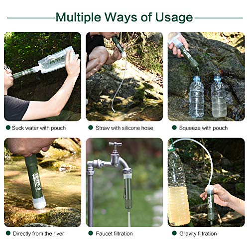 FS-TFC Portable Mini Personal Water Filter Straw Purifier Gravity Outdoor Survival Gear