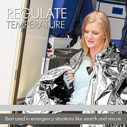 Zenwells Emergency Blankets Pack of 10 - Mylar Thermal Solar Blankets