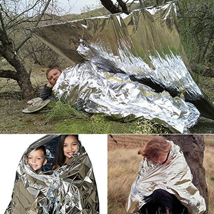 UBEGOOD Emergency Blanket, Silver Space Blanket, Waterproof Mylar Thermal Foil Blanket