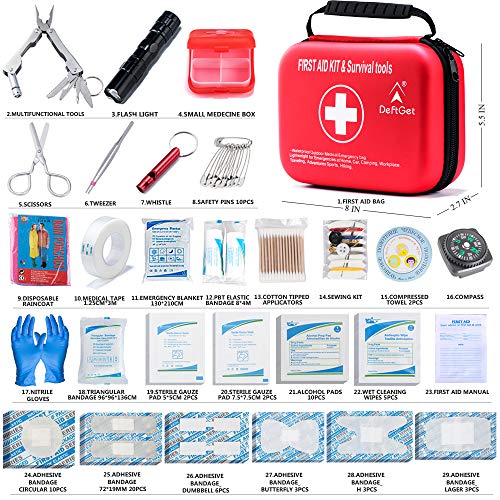 Compact First Aid Kit - Mini Survival Tools Box - Waterproof Outdoor Medical Emergency